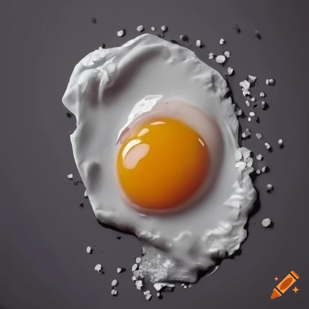 Intricate tattoo of a fried egg with salt and pepper on Craiyon