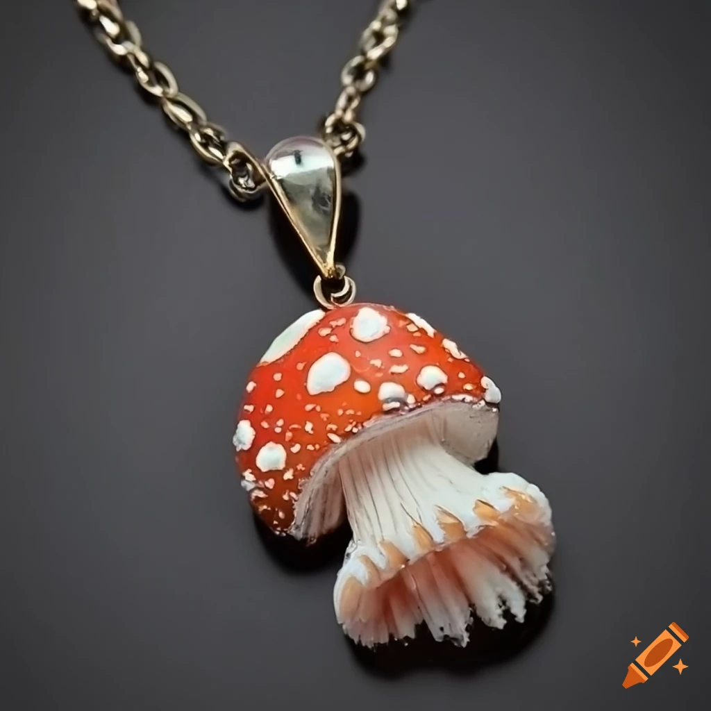 handmade pendant with jellyfish mushroom design