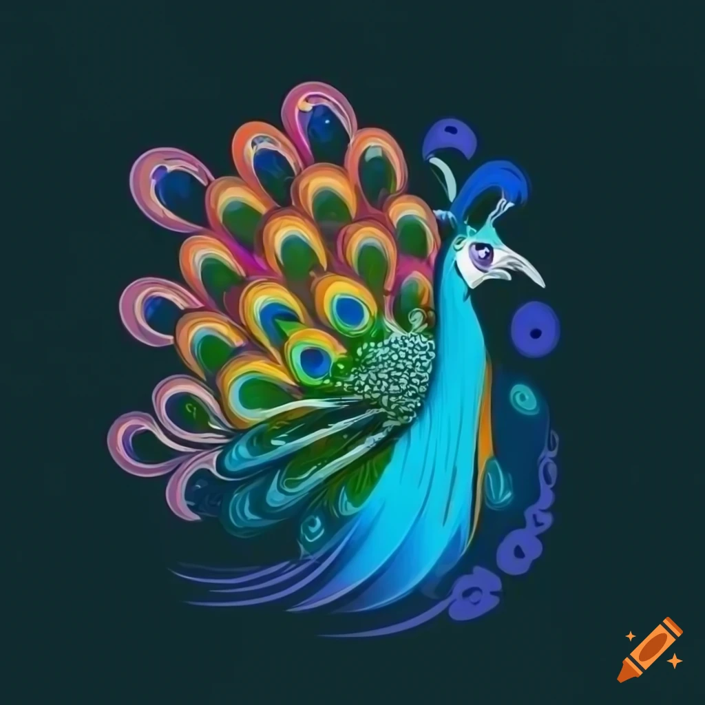 simplified peacock logo on a white background
