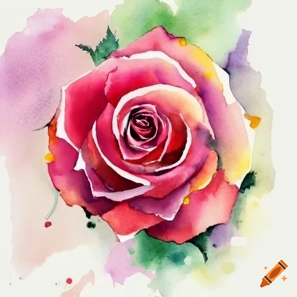 Watercolor painting of roses on Craiyon