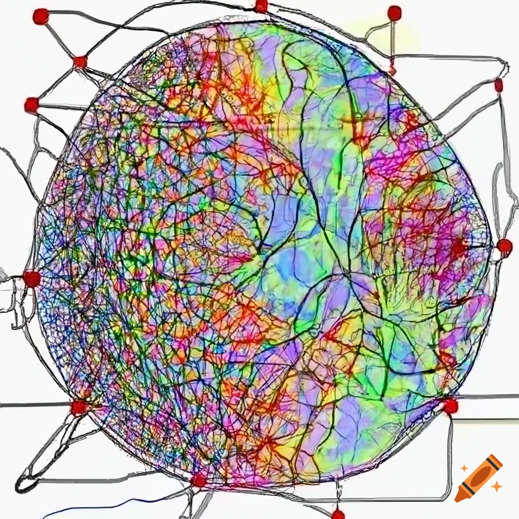 Schematic of a neural network architecture on Craiyon