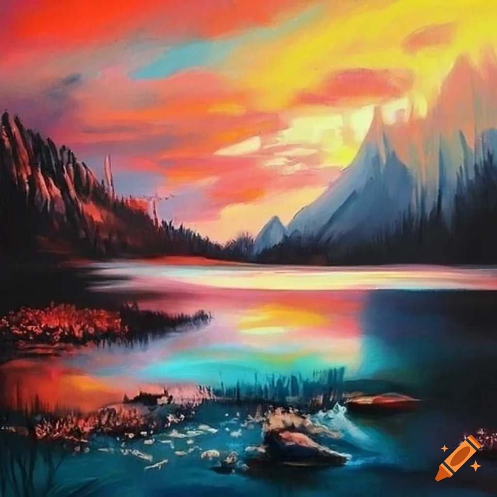 stunning landscape painting by Oscar Hen