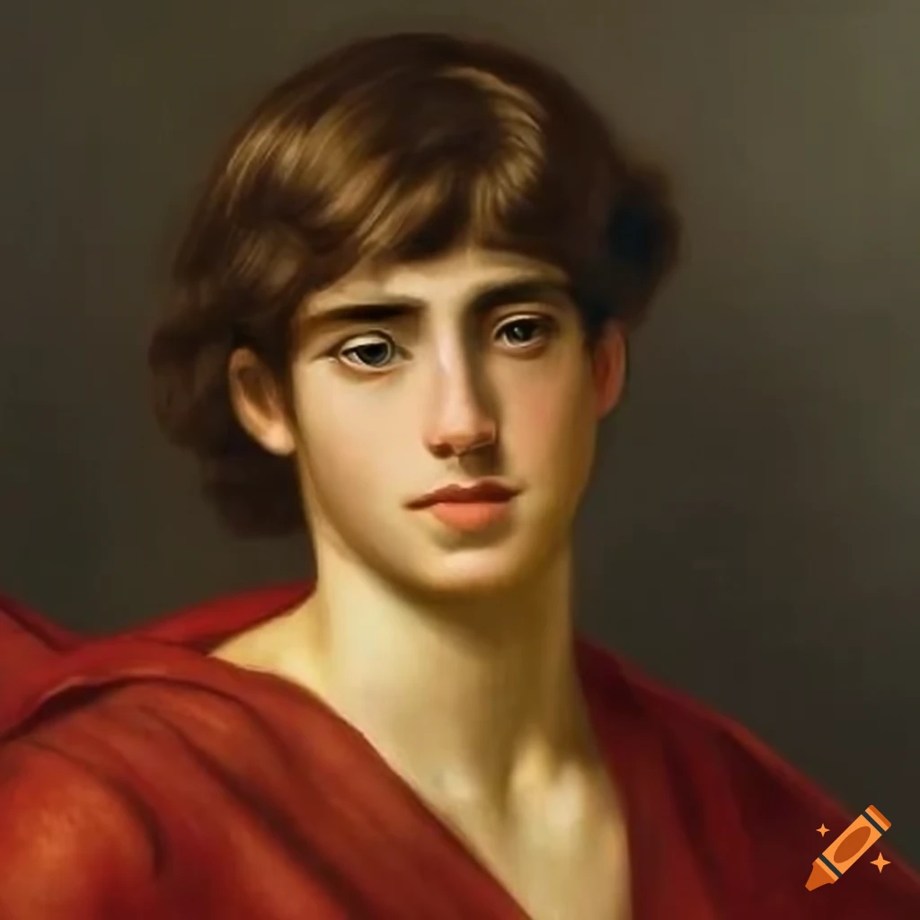 oil painting of the Greek god of beauty and power