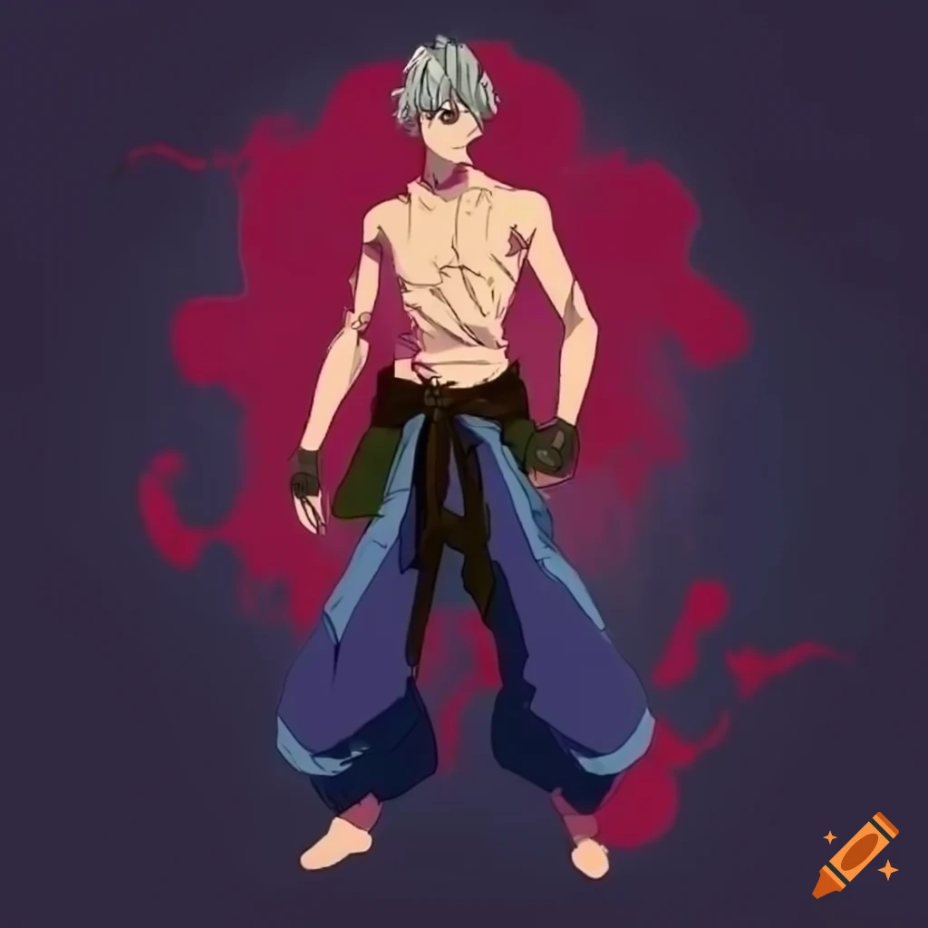 Anime character in martial arts attire