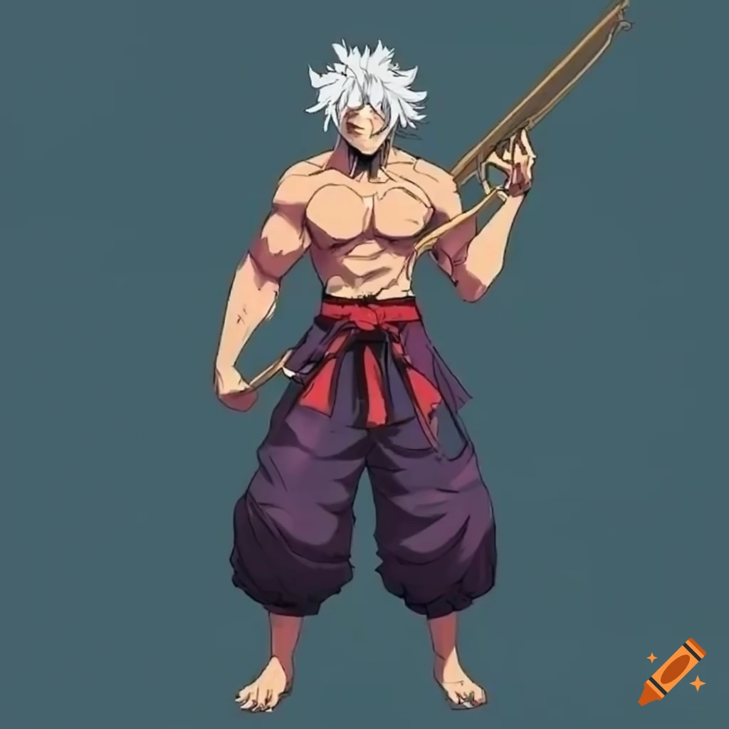 Colorful anime character in martial arts attire on Craiyon