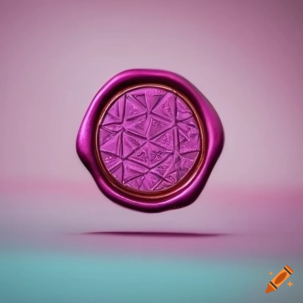 metallic pink diamond-shaped wax seal