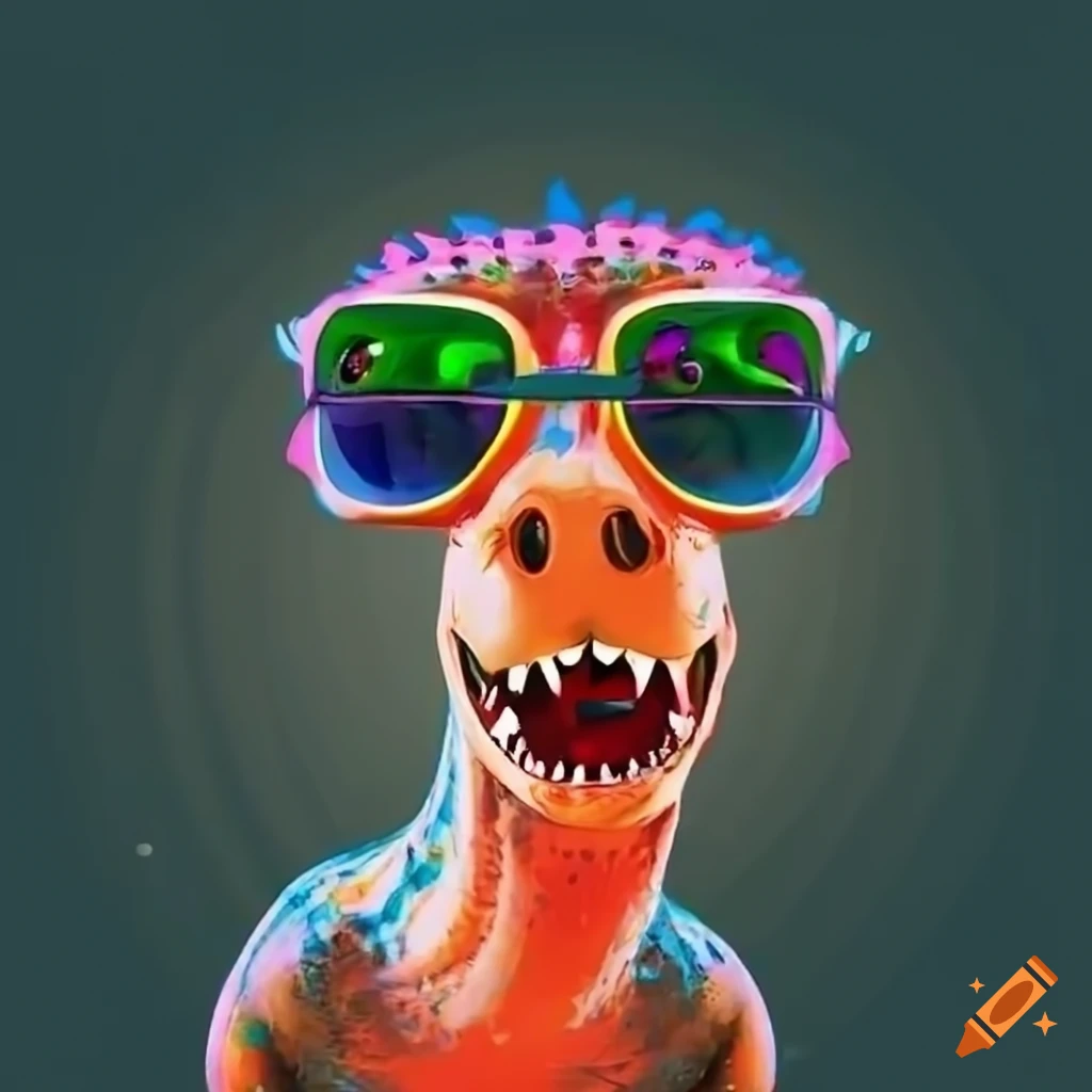dinosaur with sunglasses
