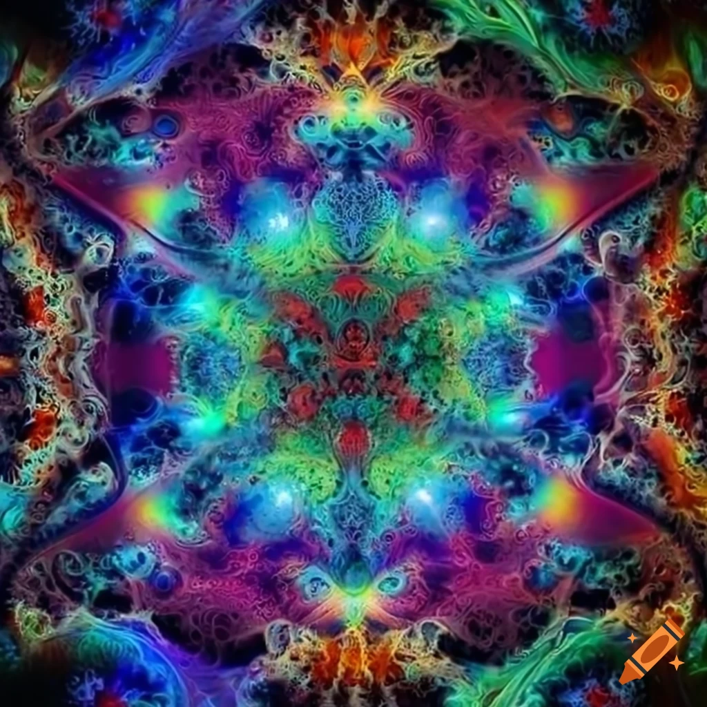 vibrant hyperrealistic sacred geometry artwork