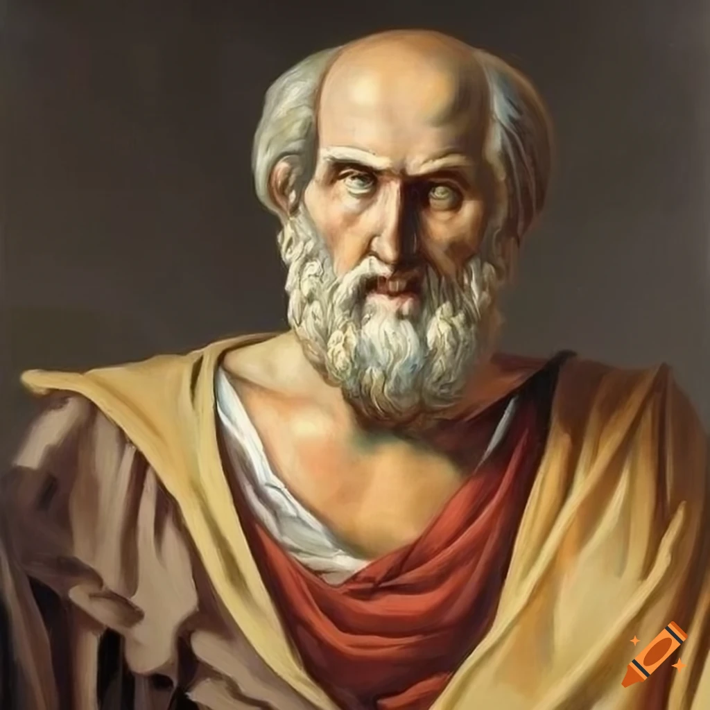 Oil painting of ancient philosopher thales on Craiyon