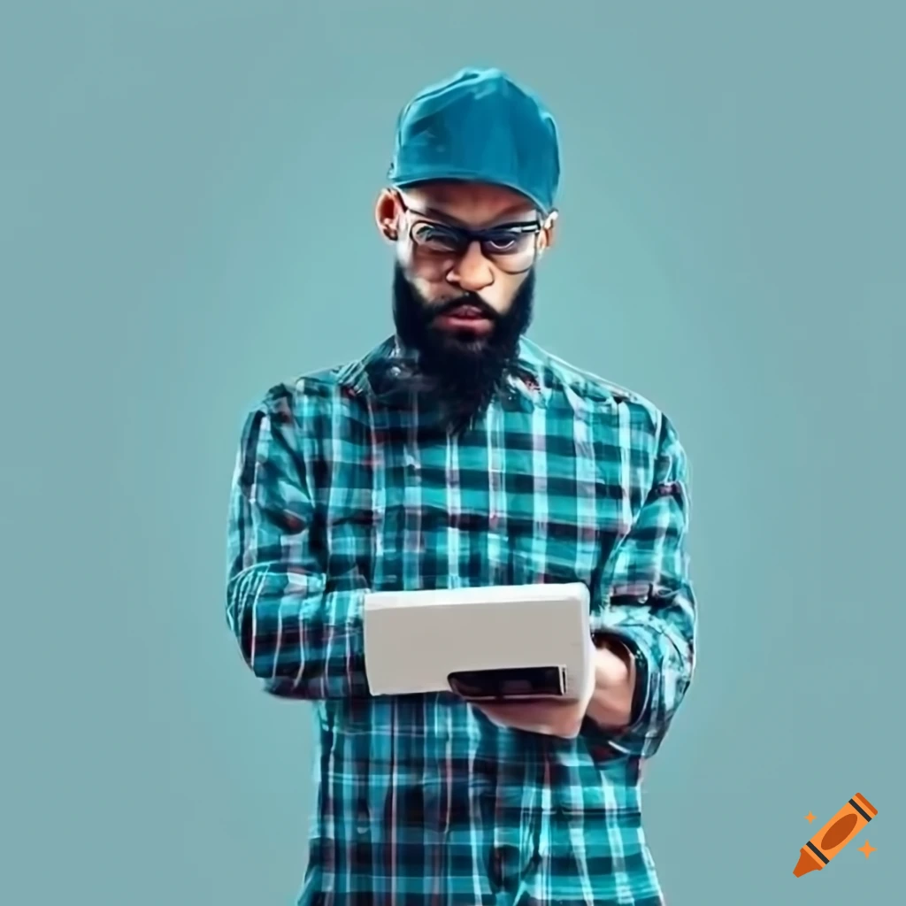 Computer technician working on a computer on Craiyon