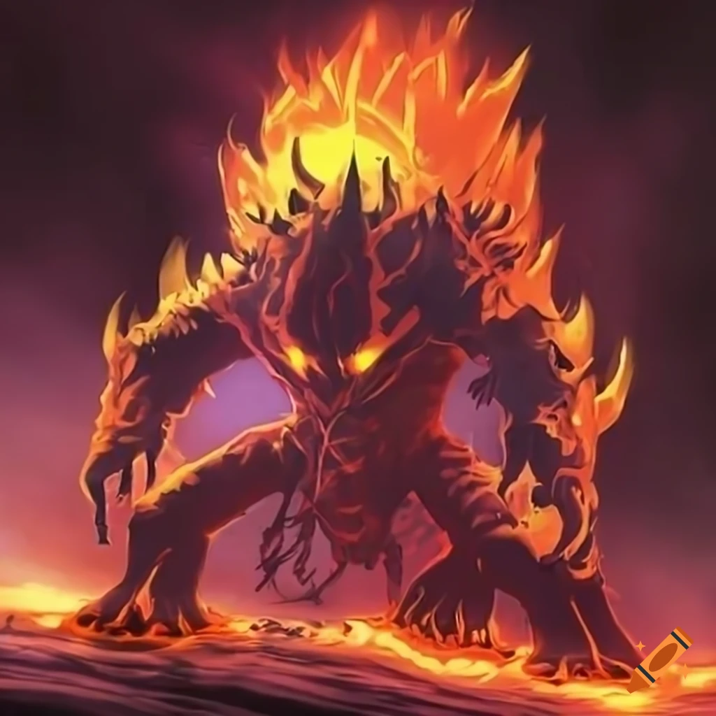 digital art of a powerful magma elemental