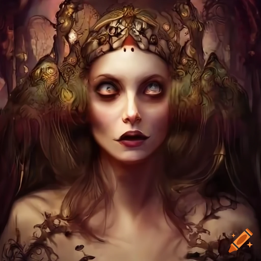 High resolution fairytale illustration of a woman on craiyon