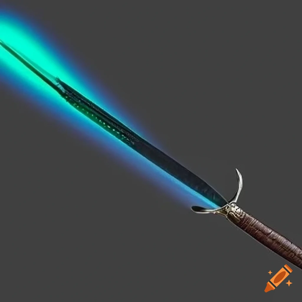 double-edged sword with glowing blade