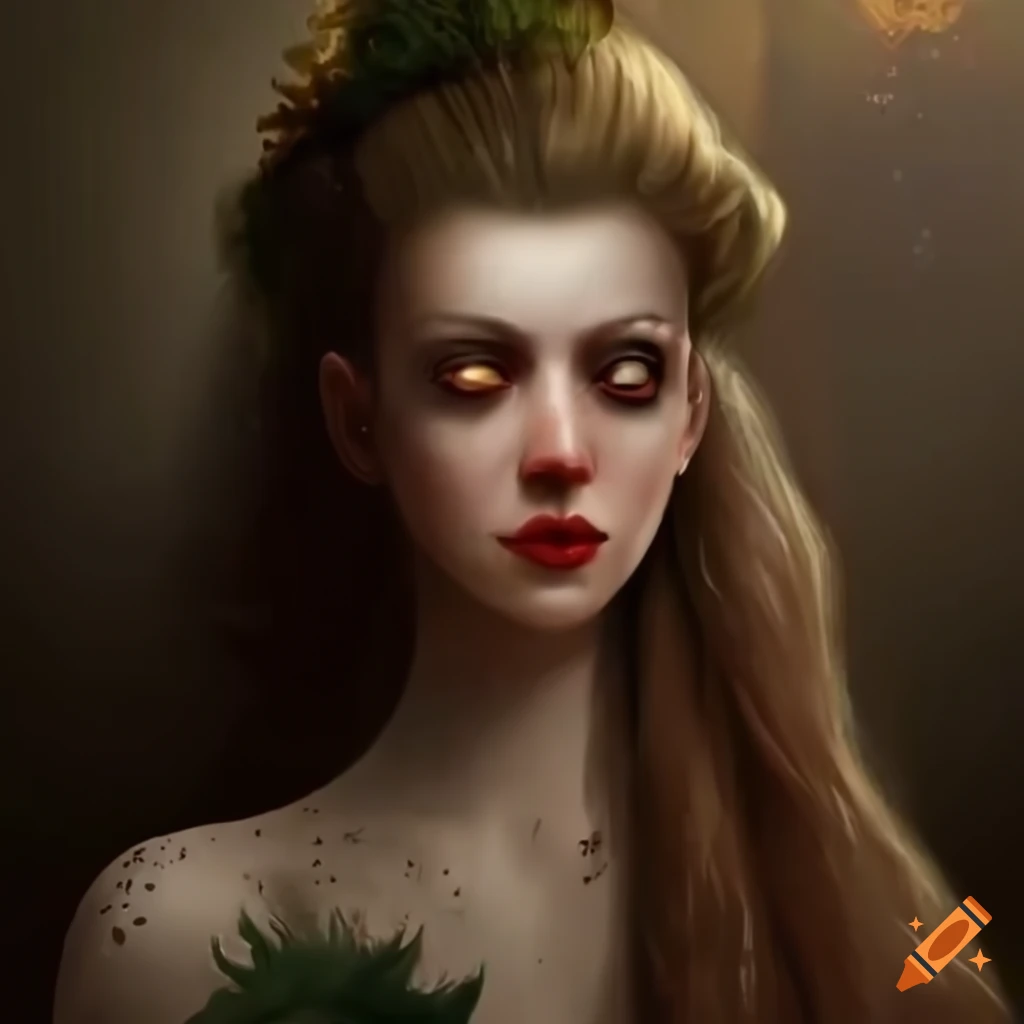 high-quality illustration of a woman in a fairytale setting