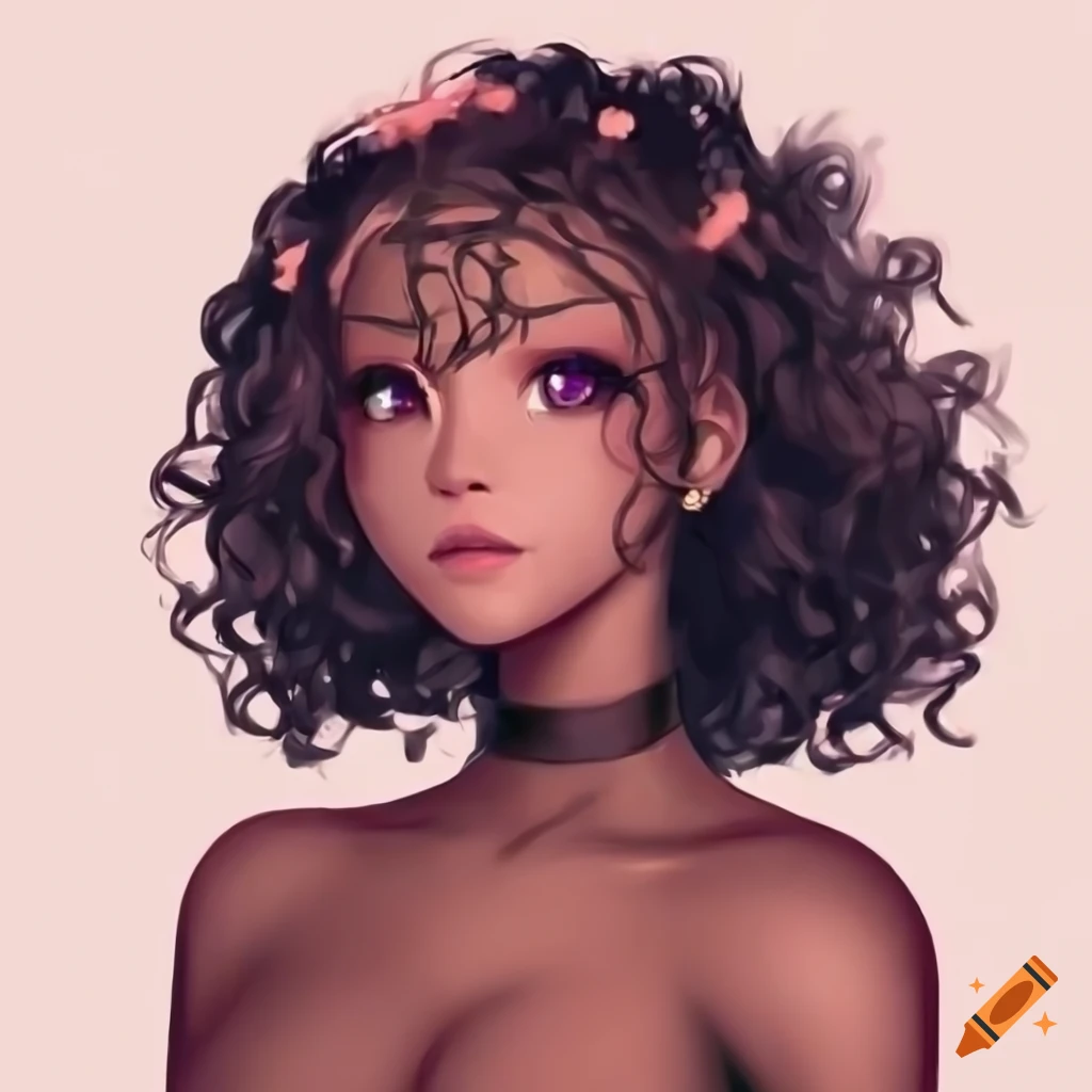 Anime character with curly hair