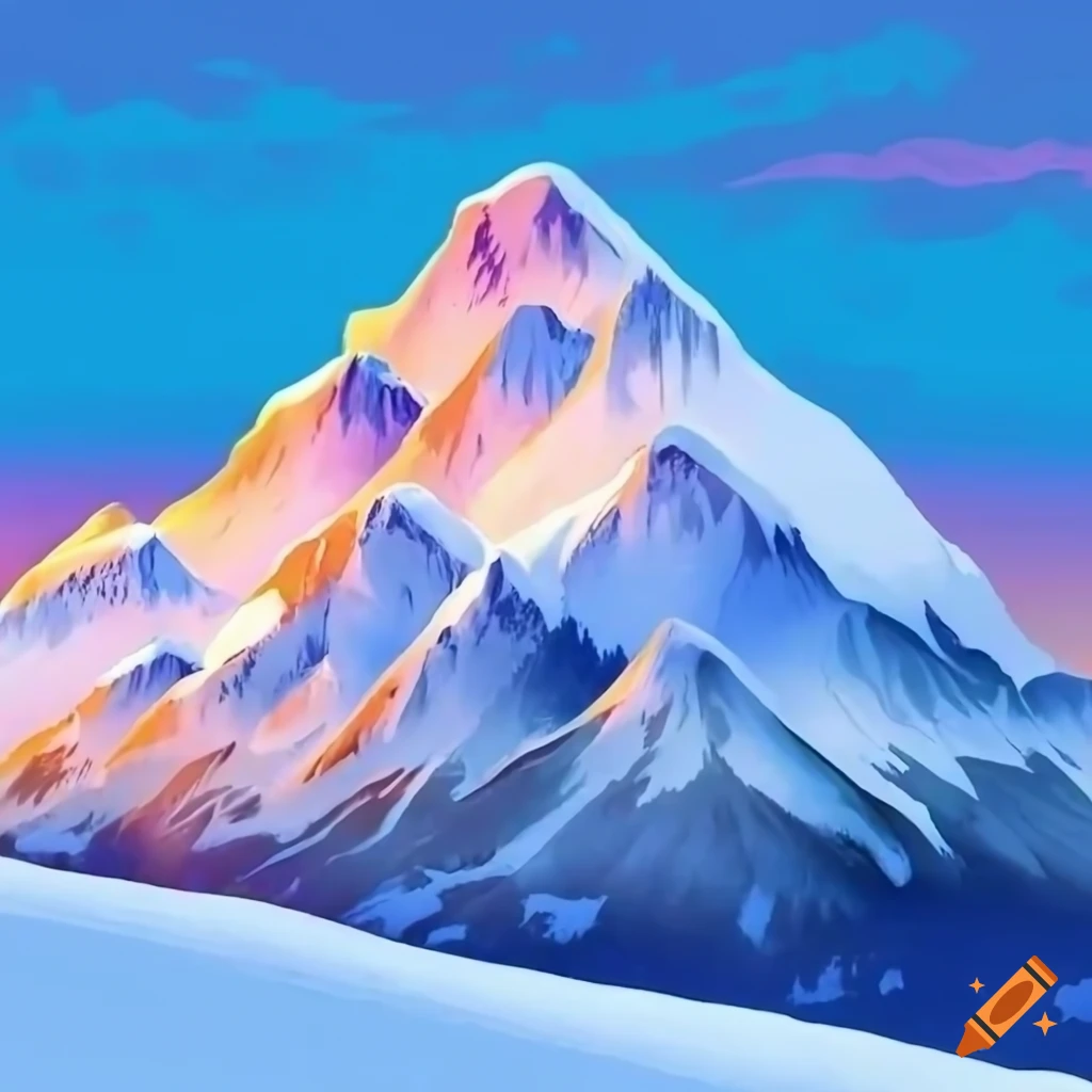 stunning winter landscape with snowy mountains