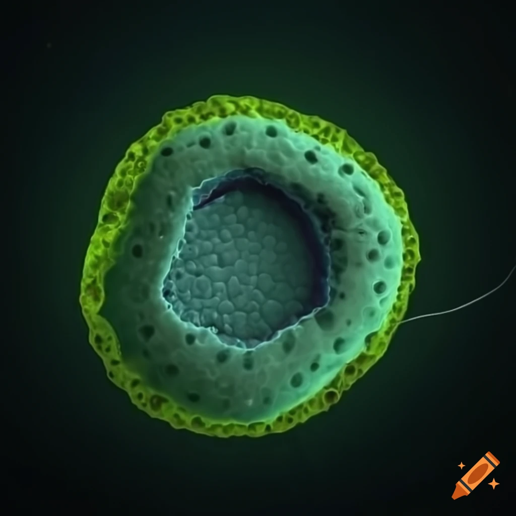 hexagon shape with pit representing bacterial growth