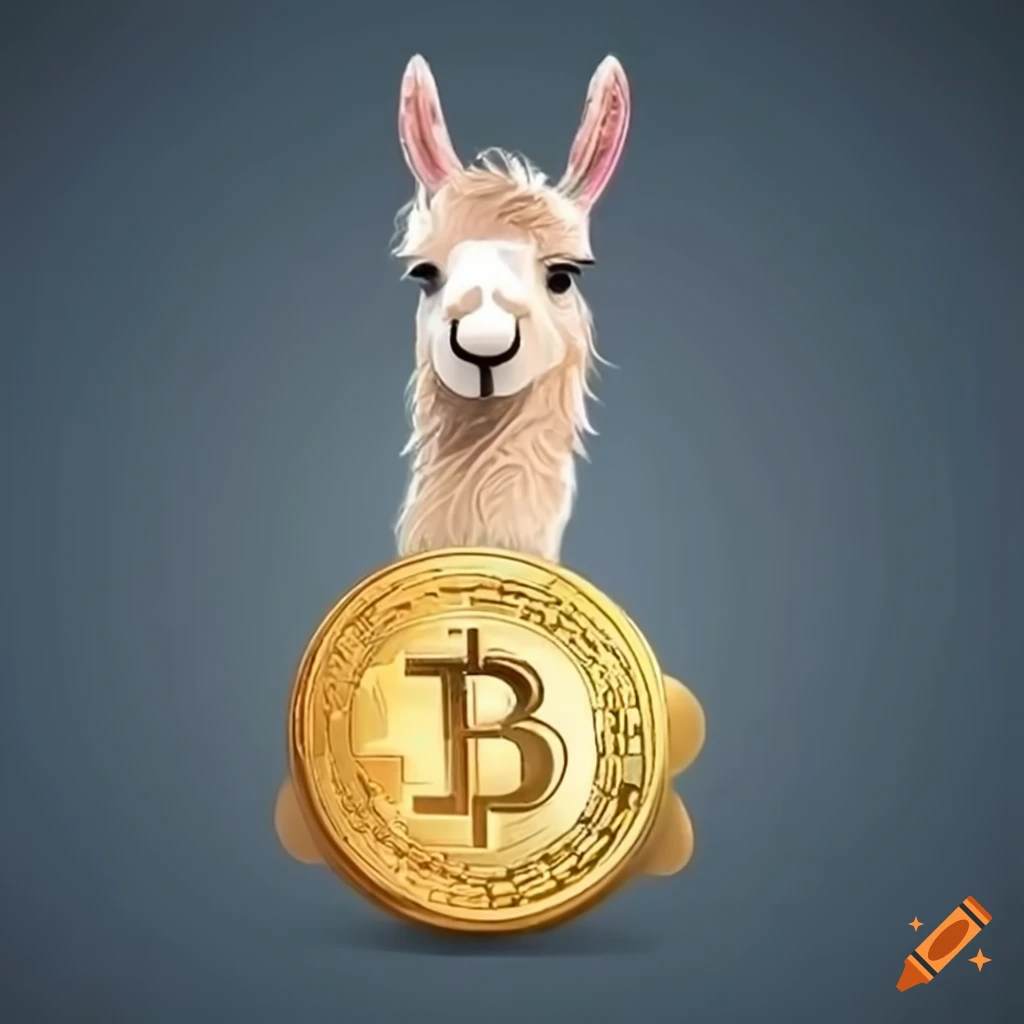 Llama wearing a golden crypto medallion on Craiyon