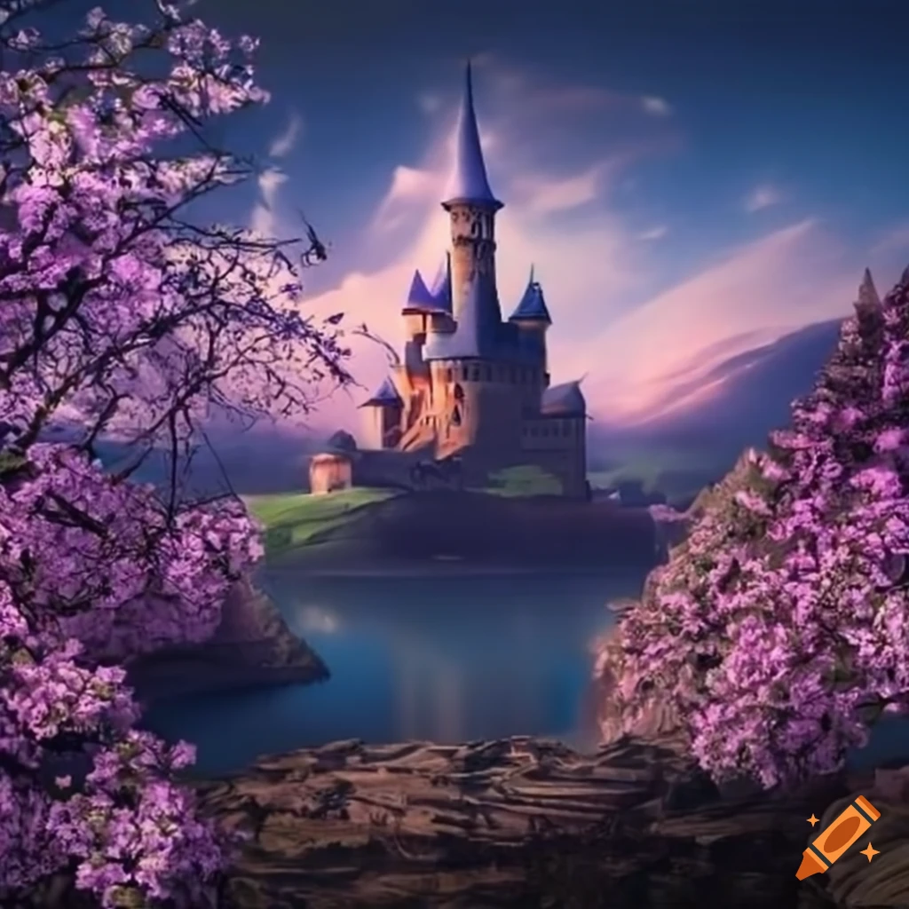 Springtime fantasy castle on Craiyon