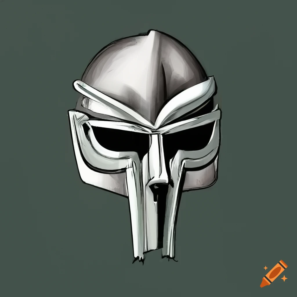 cartoon of MF DOOM holding a beer