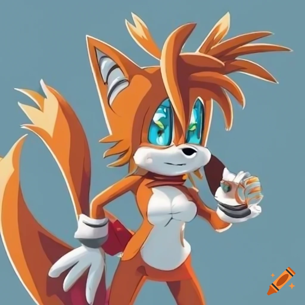 cartoon of a female character named Tails