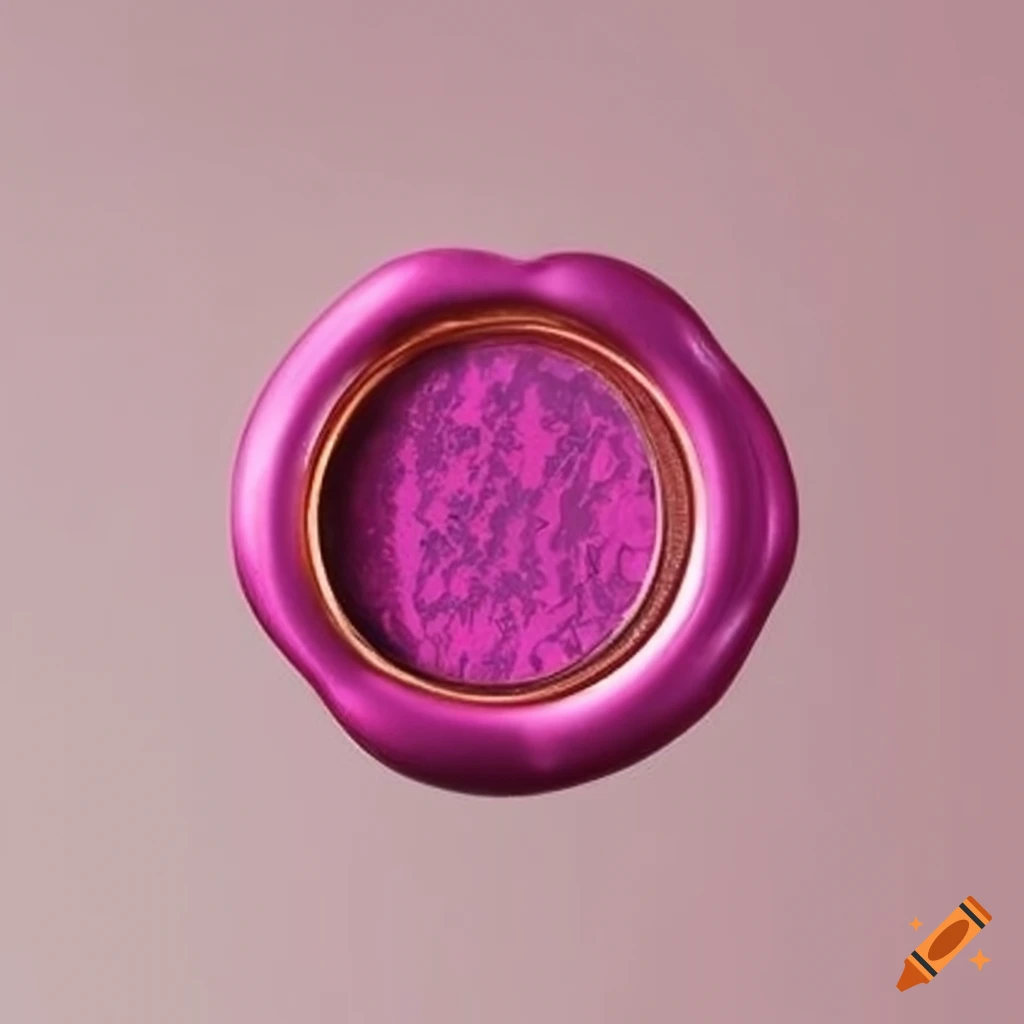 metallic pink diamond-shaped wax seal