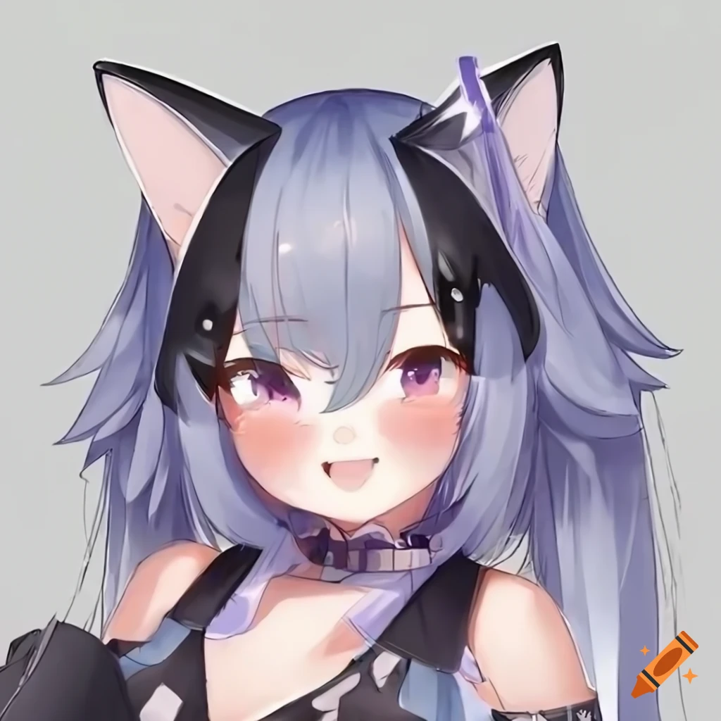 Cute cat vtuber with unique hair color on Craiyon