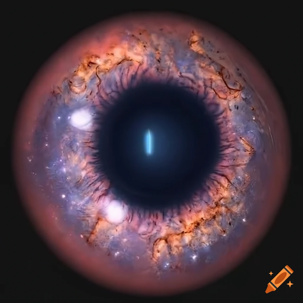 Realistic human eye with a suspicious glare