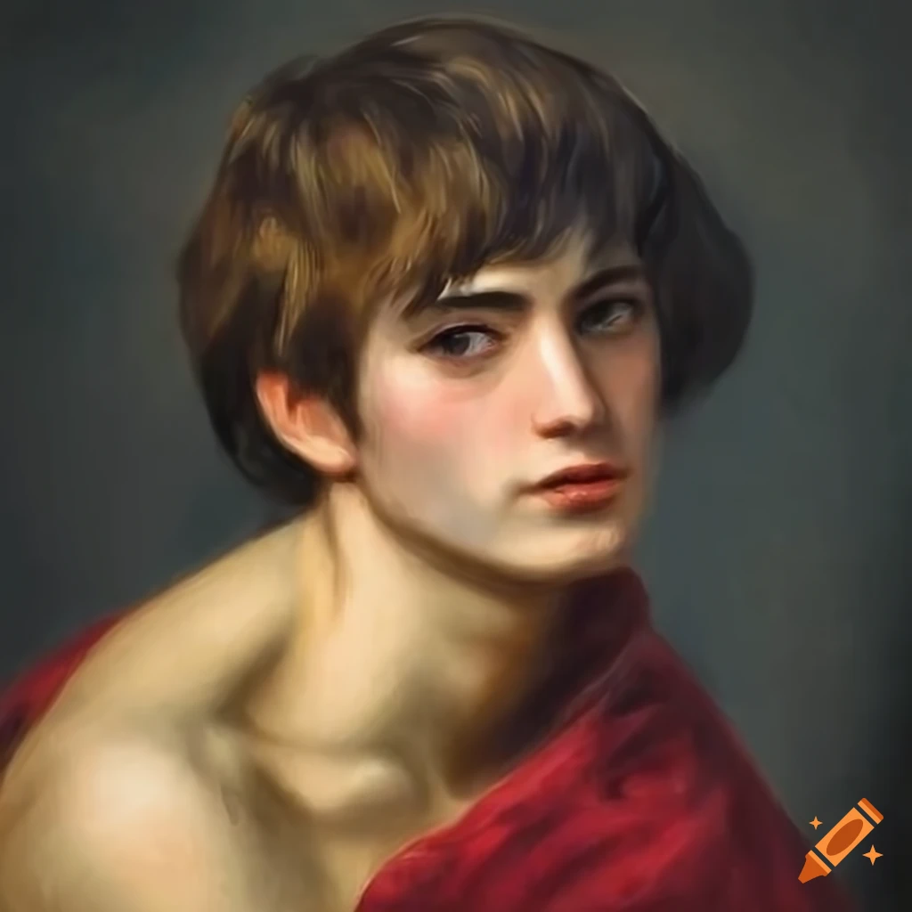classic Greek painting of a male god