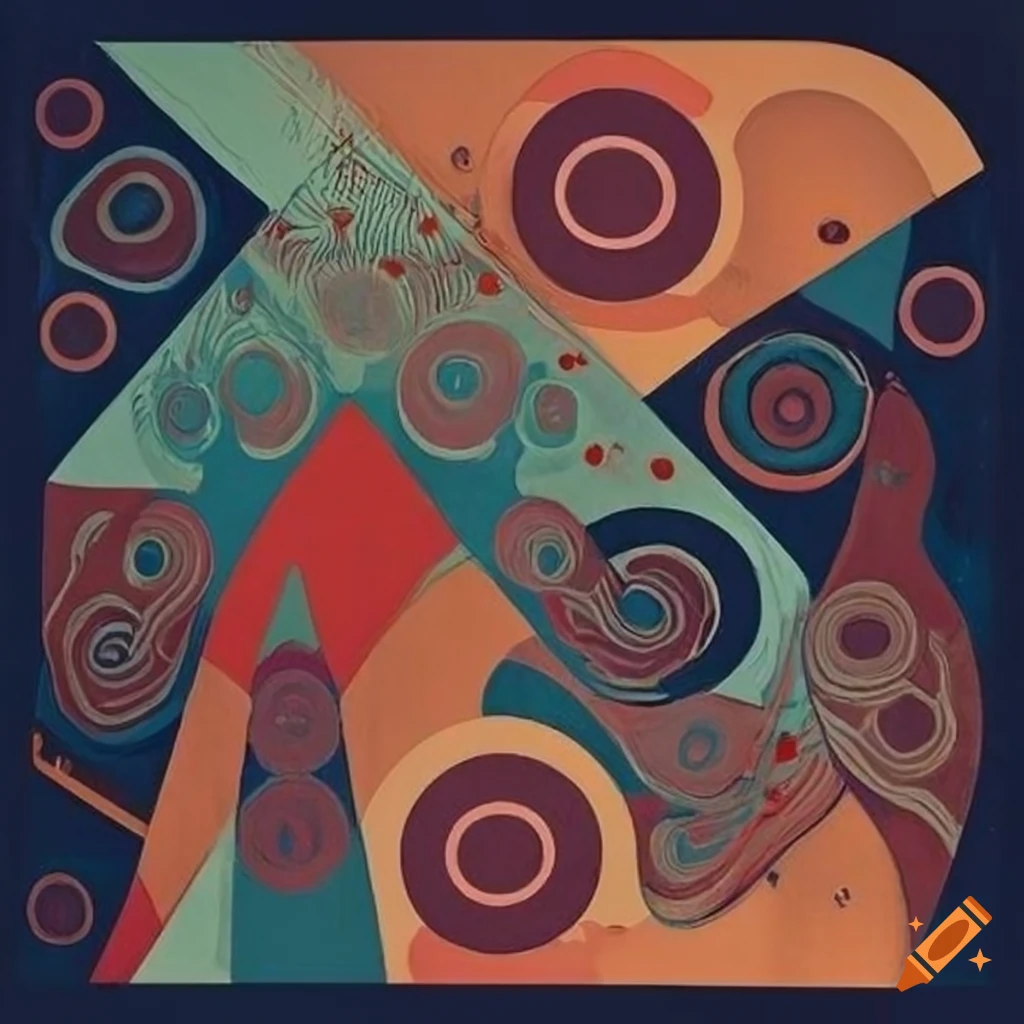 abstract art with 1920s inspired patterns