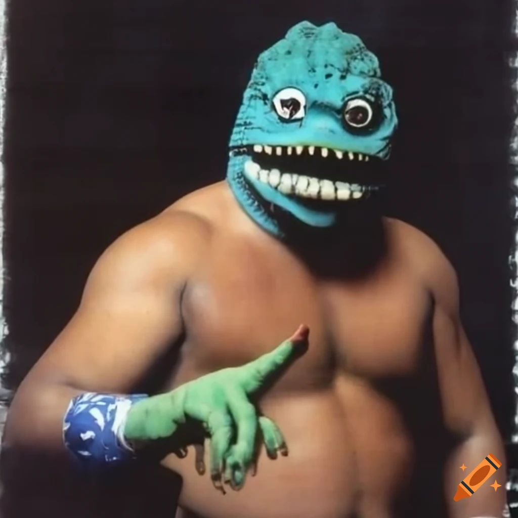 1980s wrestling magazine cover with a lizardman champion