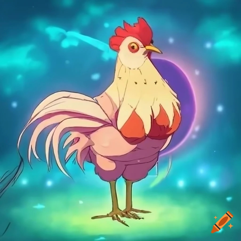 anime chicken with magical powers