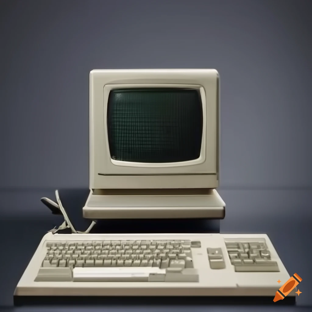 photorealistic depiction of vintage computers from the 90s