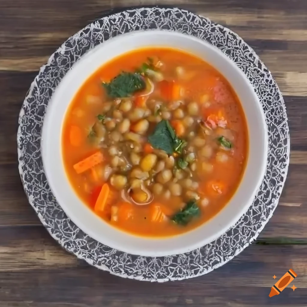 delicious lentil soup with carrots and bay leaves