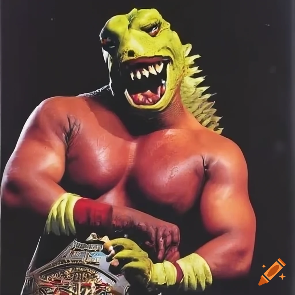 1990s wrestling magazine cover with lizardman champion