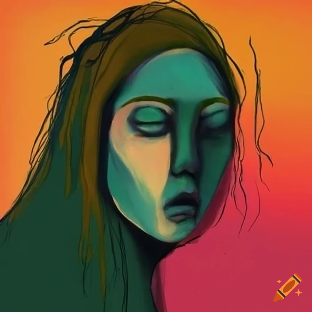 painting by Miriam Cahn of a sad young woman