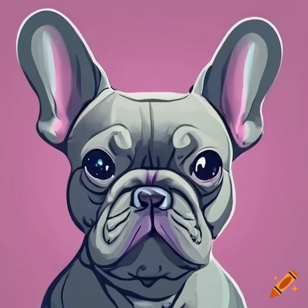 Disney-style grey French Bulldog