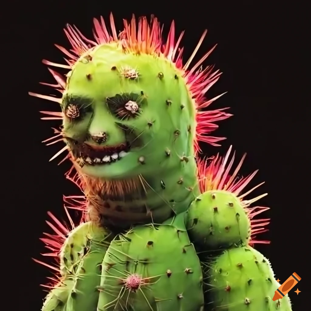 illustration of a cactus person