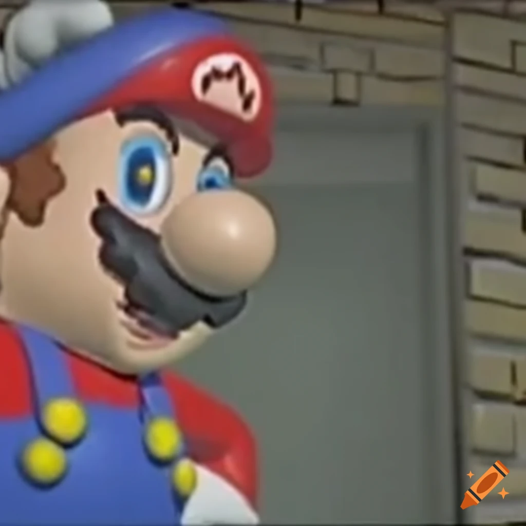 surveillance capture of Mario in a game