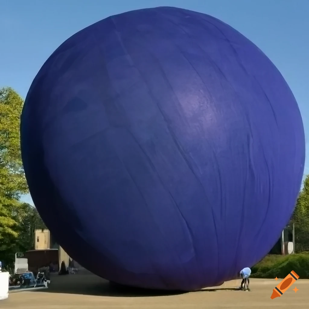 Giant navy blue and dark purple fabric sock sphere on Craiyon