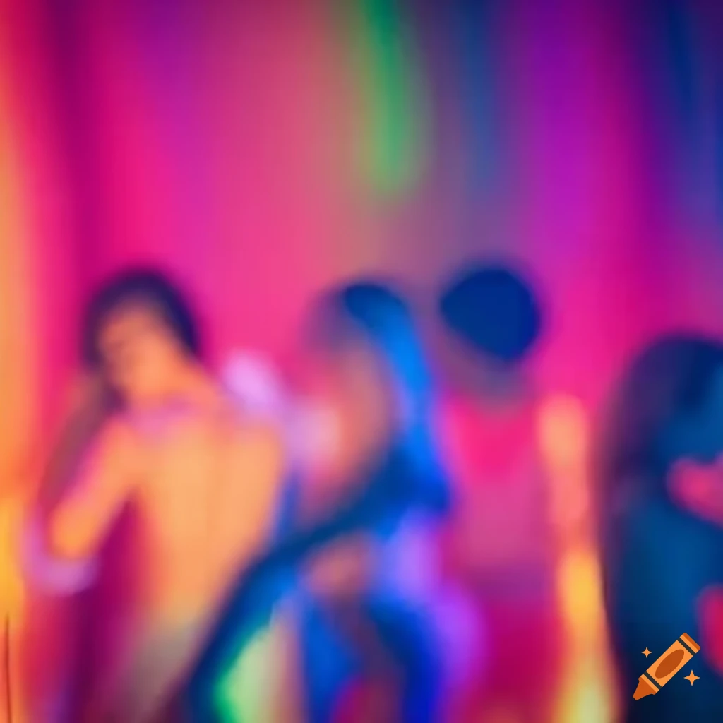animated rave backdrop with dancing humans