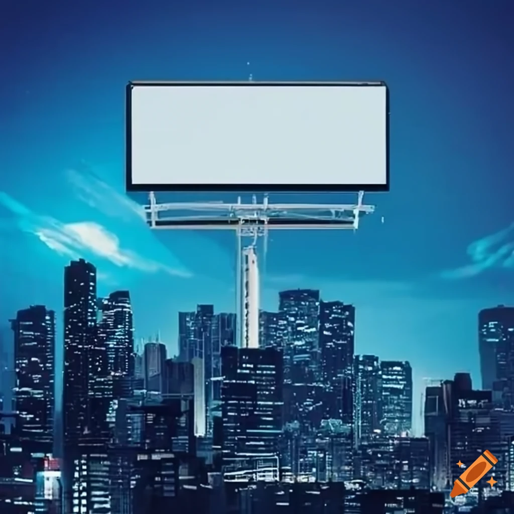 city skyline with hi-tech logistics billboard