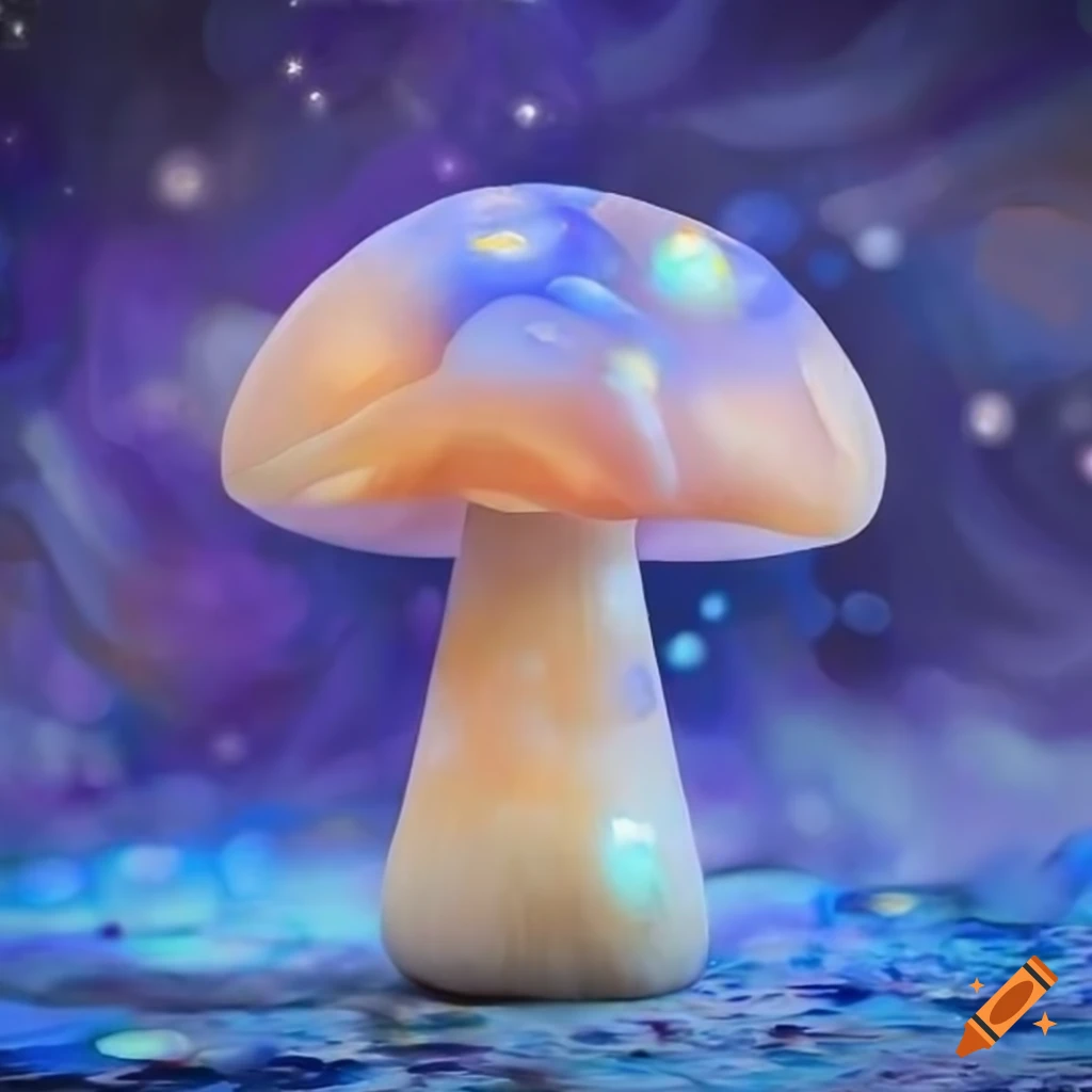 moonstone mushroom in a starry night