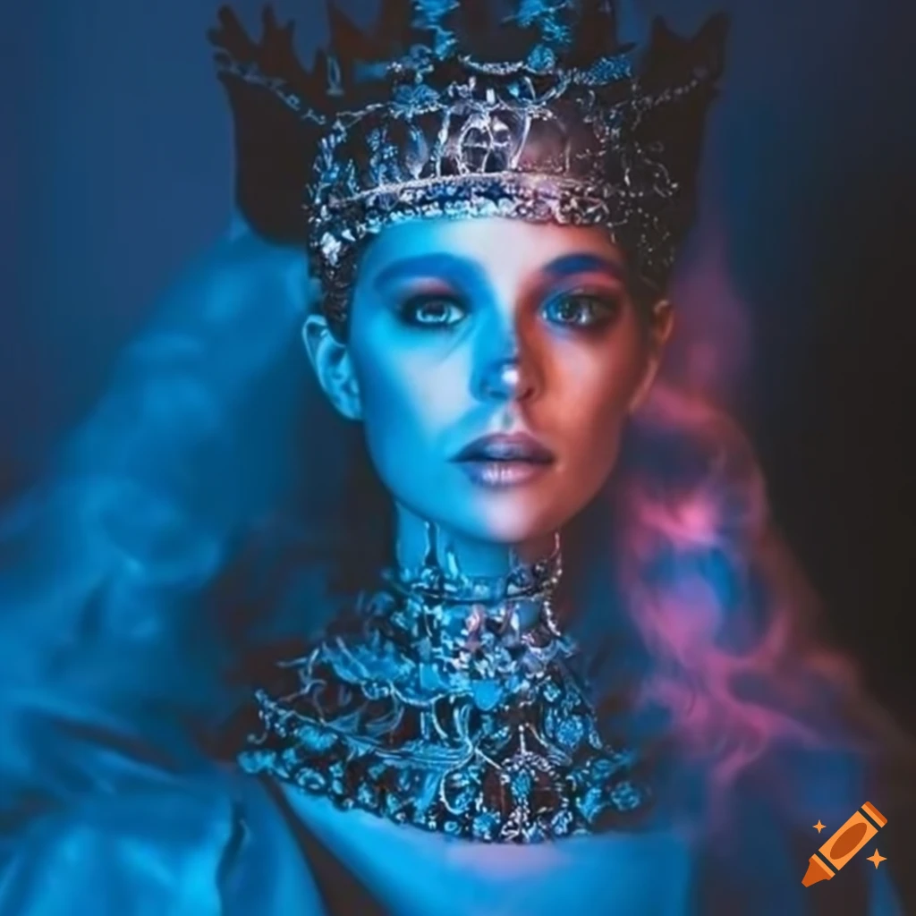 blue halo with a burning crown