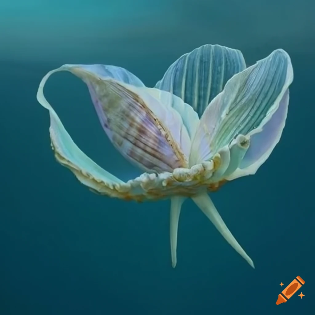image of a realistic giant iridescent shell