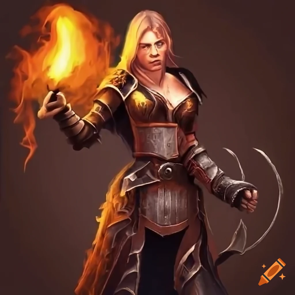 mage casting spells with a sword in hand