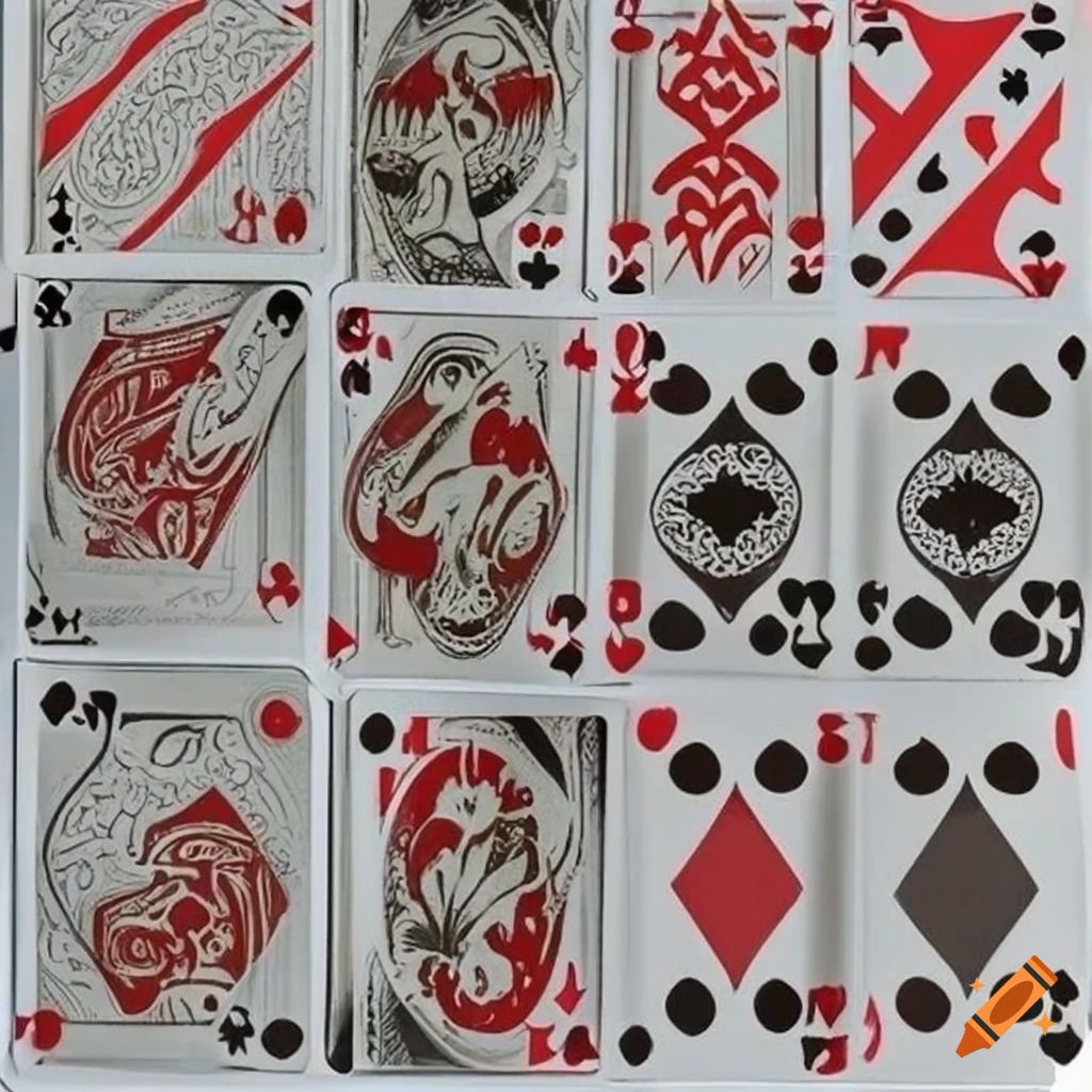 playing card with Arabic design