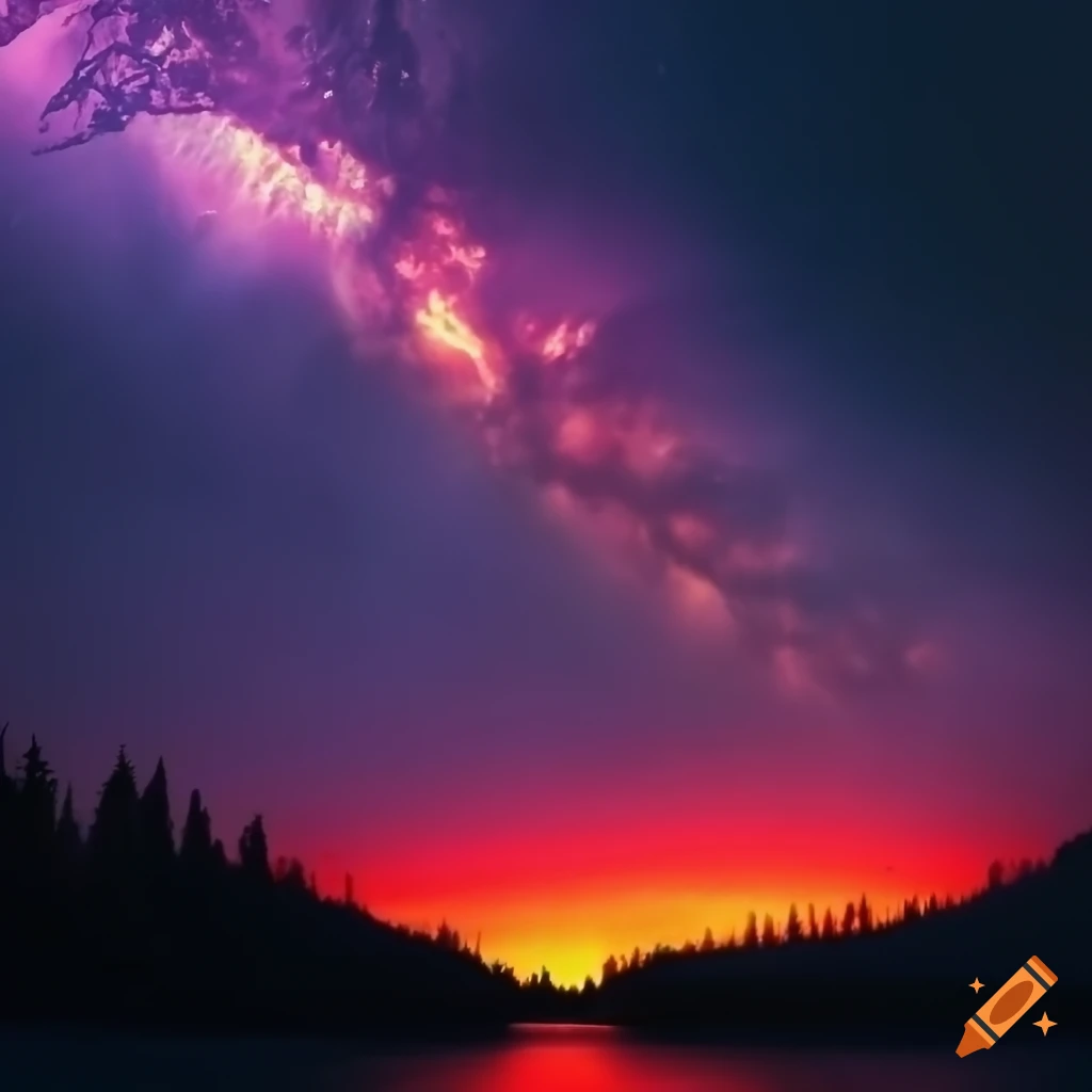 beautiful landscape of contrasting heaven and hell