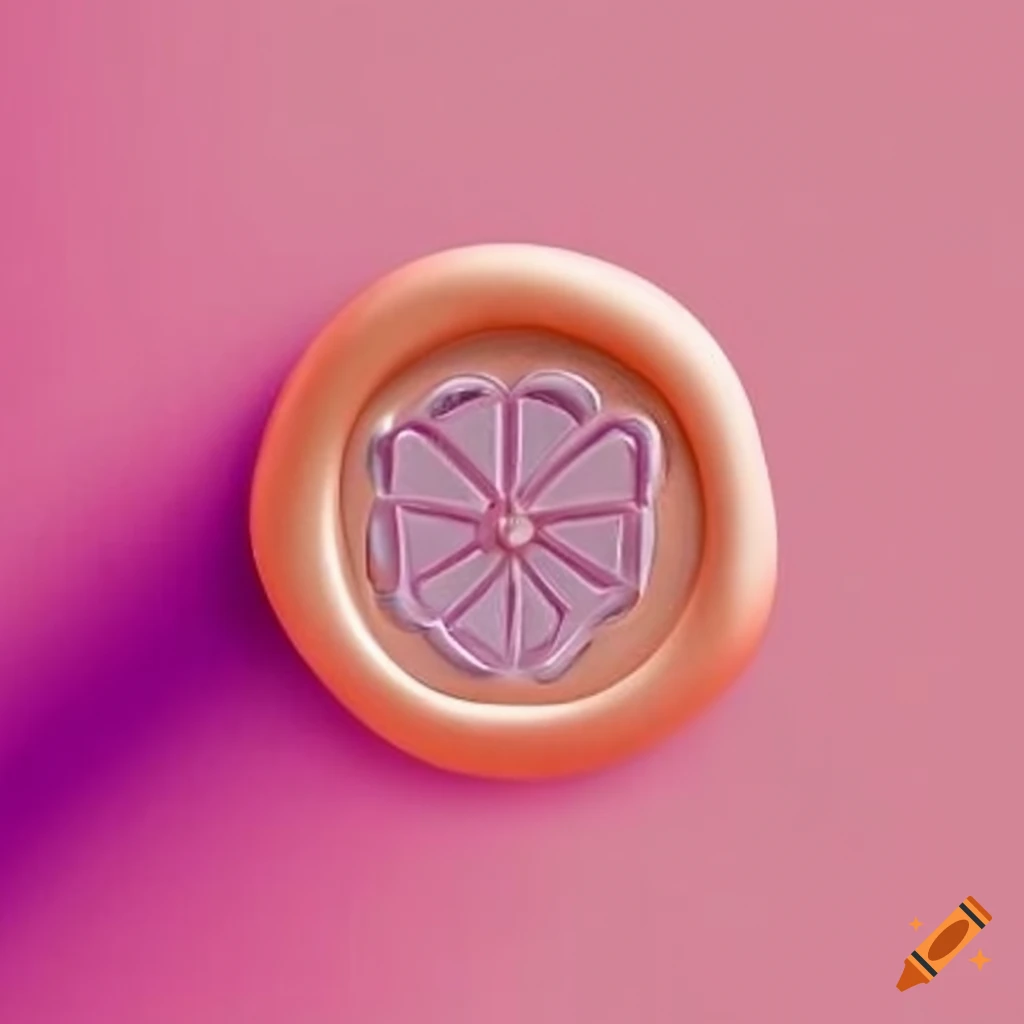 diamond-shaped pink and white wax seal