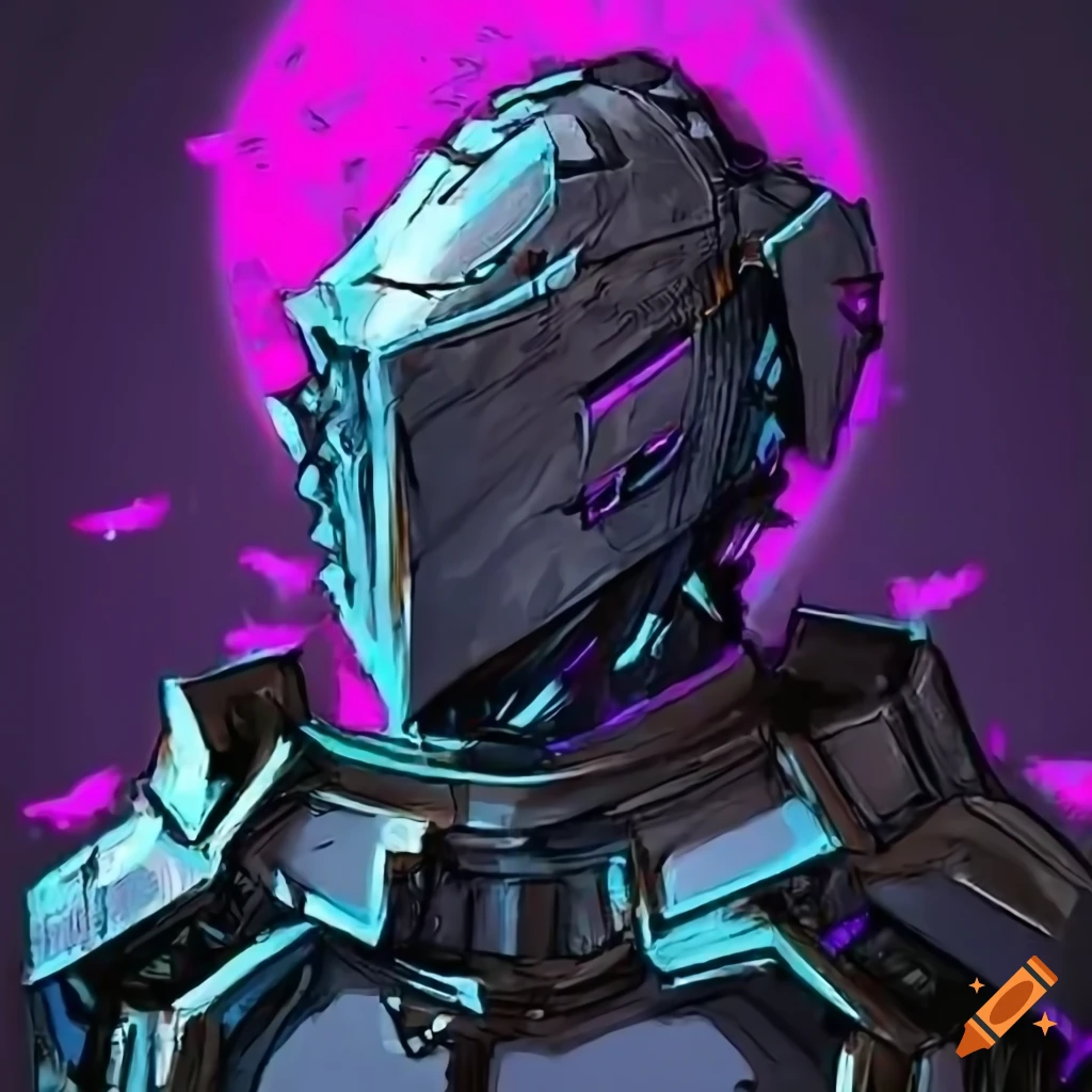 cyberpunk future knight artwork